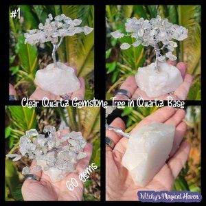 Clear Quartz Gemstone Tree with Quartz Base